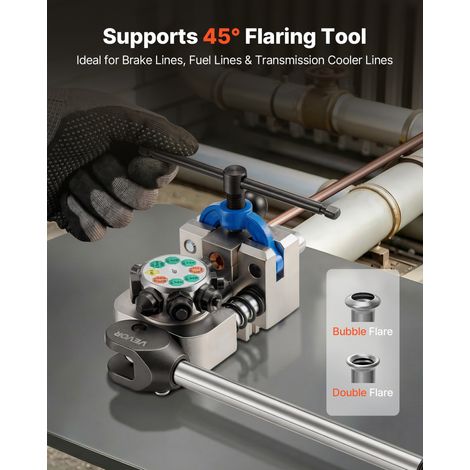 Kit Outils d'Évasement de Tuyaux de Freins 45° Outil de Dudgeonnage pour Conduite de Frein à Bulle pour Réparation de Tubes en Cuiv… (1/5)