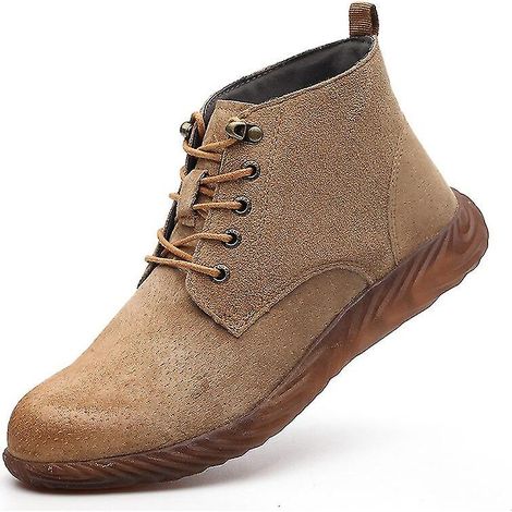 Chaussures de travail homme automne printemps acier anti-perforation, bottes sécurité industrielles cuir véritable désodorisantes (1/4)