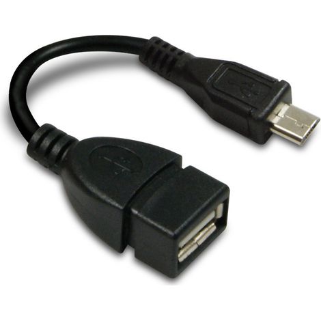 Adattatore OTG Micro-USB mas / USB-A Fem - Nero