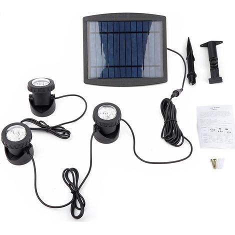 Projecteur solaire triple tête à 18 LED pour jardin extérieur, étanche, blanc (1/5)