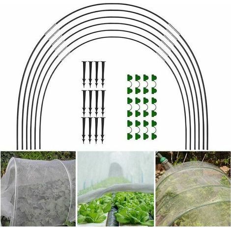Filet anti-oiseaux et anti-insectes – Ensemble de 18 arceaux en fibre de verre pour serre tunnel – Protection contre gel et rayons du soleil (1/5)