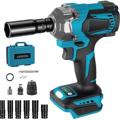 Brushless Cordless Impact Wrench Compatible with 18V Battery (1/2)