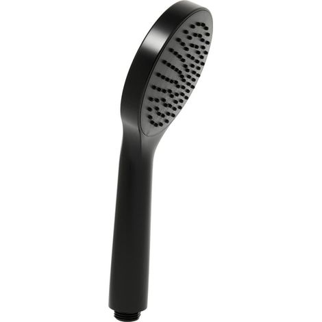 Douchette à main en plastique, 1 jet, buses silicone, noir mat (SATBSRS21C) (1/5)