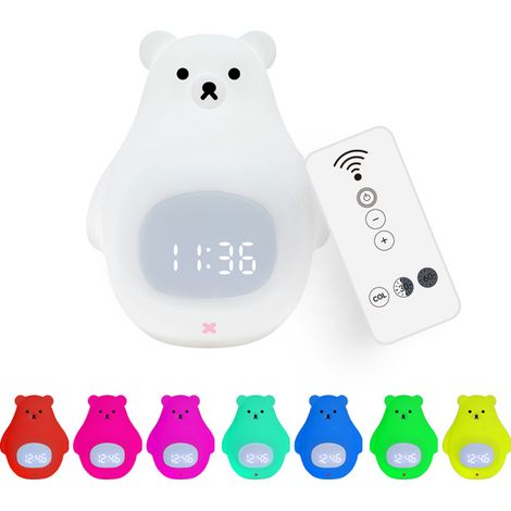 Lampada notturna a forma di orsetto per bambini, sveglia carina, roba Kawaii, telecomando a 7 colori, lampada portatile in silicone ricaricabile tramite USB per bambini, adatta per adolescenti, regalo (1/5)
