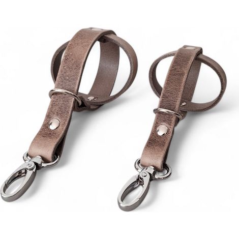 Porte-balle de tennis pour chien en cuir tanné végétal upcyclé, coloris Stone - PANGIVO