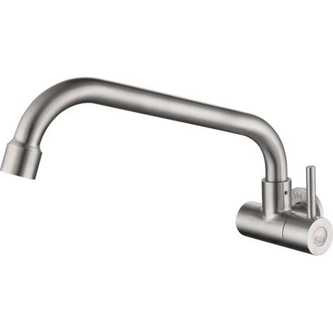 Robinet pivotant, robinet mural à 360 degrés, robinet d'évier de cuisine, robinet de lavabo de cuisine, robinet en acier inoxydable (1/4)