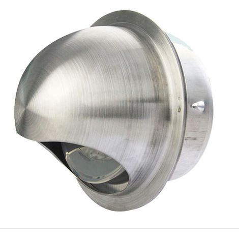 Rundes Lüftungsgitter mit Rückschlagventil, Edelstahl-Abdeckung, Wandmontage, Abluftöffnung für Bad, Küche und Büro, 100 mm