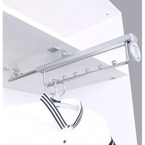 Heavy Duty Porte-vêtements extractible Porte Pantalon Cintre Coulissant,penderie telescopique,Rail de Suspension pour Armoire à vêtements-30cm (1/4)