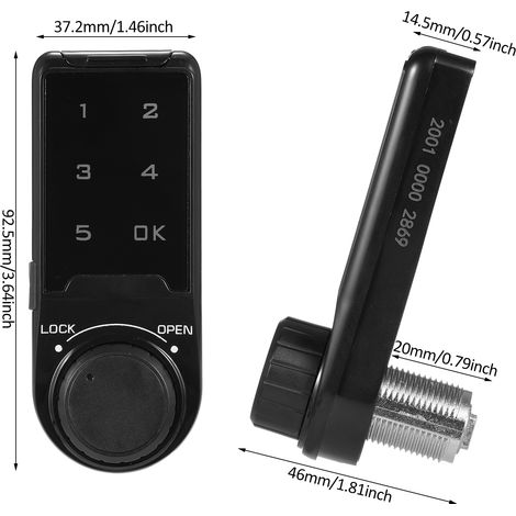 T9 Touchscreen-Kombinationsschloss, Schublade mit Kunststoffpanel, Smart Locker. (1/5)