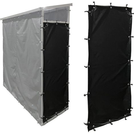 Ensemble de rideaux résistants aux intempéries pour râtelier à bois, rideaux à panneaux en polyester pour abris à bois adaptés aux râteliers à bois de 70185cm. (1/5)