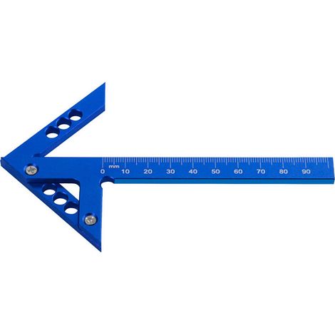 Calibre à tracer métrique à angle droit 45°/90°, équerre de menuiserie en alliage d'aluminium (1/5)