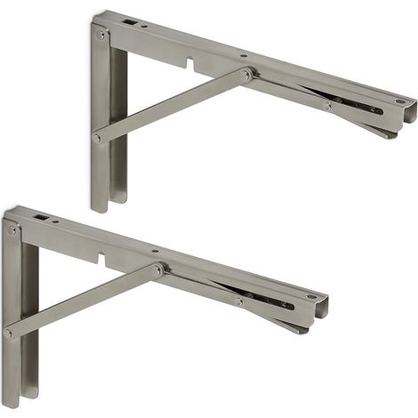 1 Paar Edelstahl Schwerlast-Klappkonsolen 300 x 175 mm Tragkraft bis 150 kg