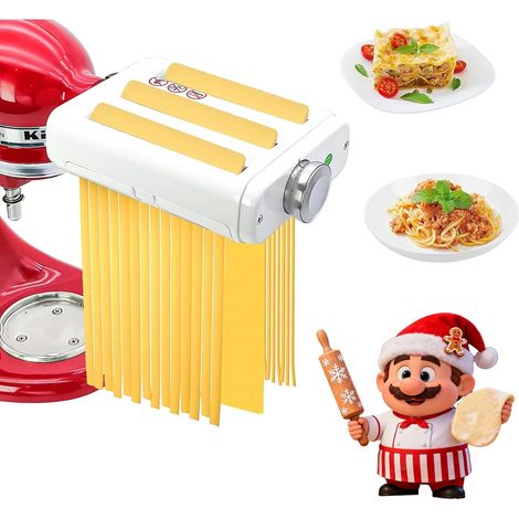 Pasta Maker Attachment Compatible with Mixers on Stand 3 in 1 Pasta Roller Noodle Maker Accessories (1/5)