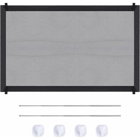 Barrière de Sécurité Magique pour Chiens et Bébés Noir 110x72cm avec Filet Nylon et Crochets Collants (1/4)
