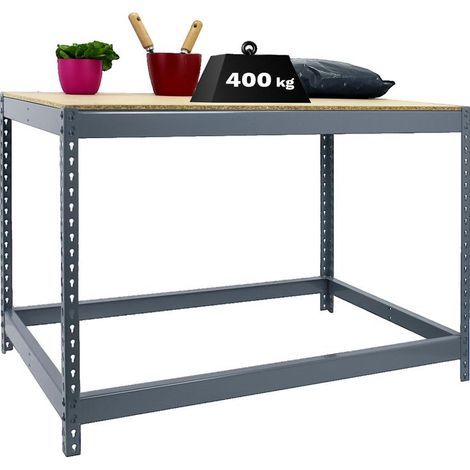 Simonrack Tavolo da lavoro moderno grigio e legno robusto