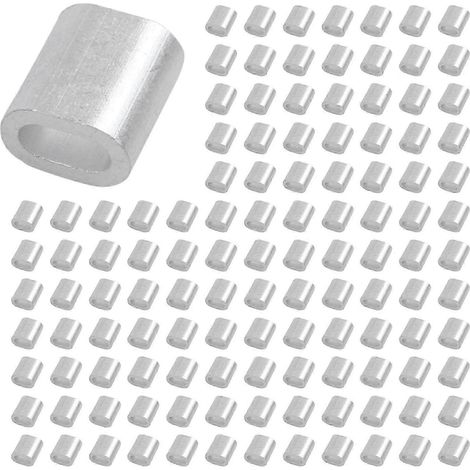 Manchon de serrage à double trou en aluminium de 2 mm pour câble métallique, 400 pièces, édition d (1/5)