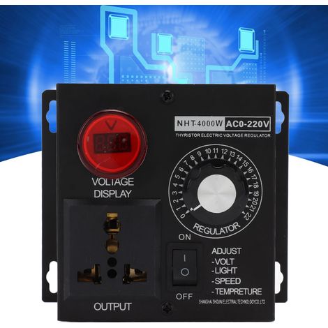 [Controlador electrónico SCR] Regulador de voltaje, controlador de velocidad del motor, termostato, CA 220 V – 4000 W, control de potencia, aluminio industrial (1/5)