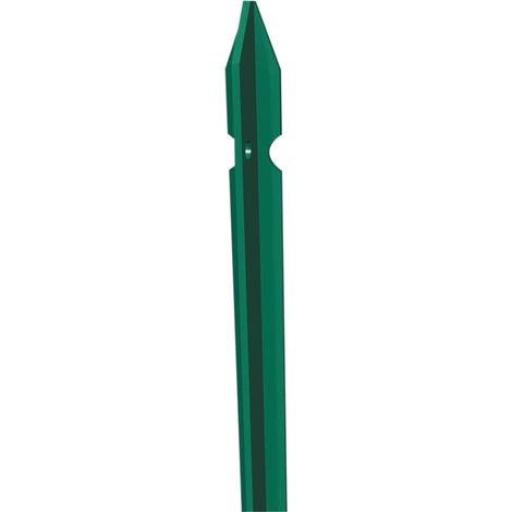 Paletto verde 125cm in ferro plastificato a t per recinzione (1/8)
