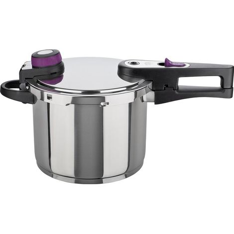 Pressure cooker - Induction - GSW - SYSTEM PLUS - 6 L - Ø 22 cm - Solid 18/10 stainless steel - Basket and stand included (1/5)