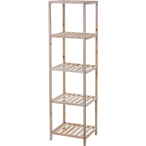 636406 Estantería 5 estantes en madera de abeto mueble para hogar 35x30xH130cm (1/5)