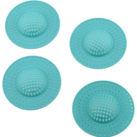 Lot de 4 bondes d’évier en silicone 9,8 cm avec dôme et multi-trous anti-obstruction, bouchon filtre pour cuisine et salle de bain (1/5)