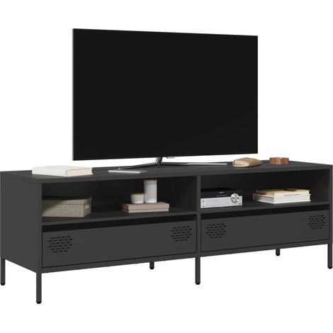 TV-Schrank Schwarz 135x39x43,5 cm Kaltgewalzter Stahl