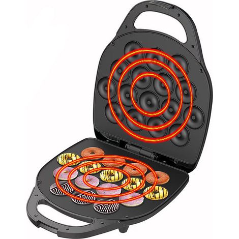 Elektrischer Mini-Donut-Maker, Fritteuse mit zwei Heizstufen für 16 kleine Donuts mit Antihaftbeschichtung (1/5)