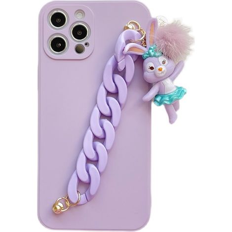 Coque de Téléphone avec Lanière à Main - Protection Antichoc et Anti-rayures - Pour Smartphones Jusqu’à 6,5 Pouces - Violet et Blanc - Lot de 1 (1/5)