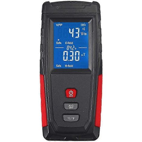 Dosimètre EMF portable avec écran LCD, détecteur et testeur de rayonnement électromagnétique et de température WT3121 (1/5)