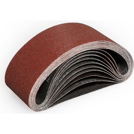 Bandes abrasives 75 x 533 mm, 10 pièces, grain 80 — pour ponceuse à bande (1/5)