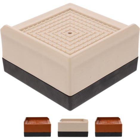 Rehausseurs de cadre lit et chaise, 4 pièces en plastique caoutchouc (1/5)