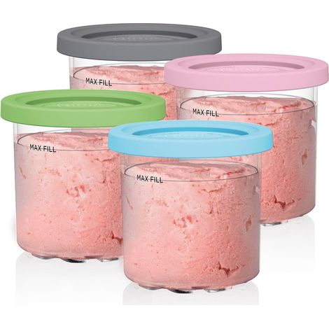 4er-Pack Ersatz-Eisbecher und -Deckel, kompatibel mit Ninja Creami Eismaschinen (NC301 NC300 NC299AMZ) (1/5)