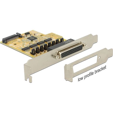 Delock tarjeta pci express  4 x serie con suministro de voltaje