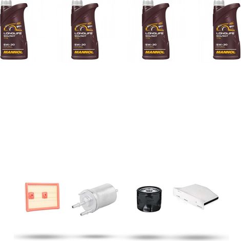 Kit tagliando 4 FILTRI e 4L OLIO compatibile con Vw New Beetle/Cambrio (5C) 1.2 TSI (5C) 77Kw dal 2011 al 2019 (1/5)