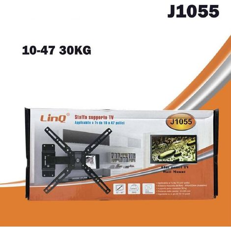 Linq - Staffa Supporto Porta Tv Universale Lcd Monitor Regolabile Parete J1055 10″-47″ -
