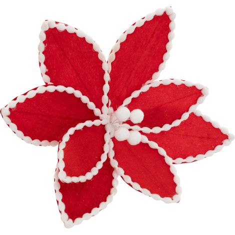 Poinsettia pompon soggetto d.24cm rosso - Feeric lights & christmas (1/2)