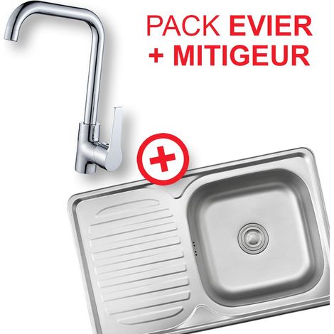 PACK EVIER avec EGOUTTOIR nids d'Abeilles 80cm + MITIGEUR INOX
