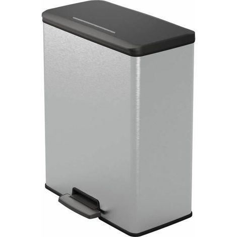 Curver Deco Bin Abfalleimer grau metallisiert 65L (1/5)