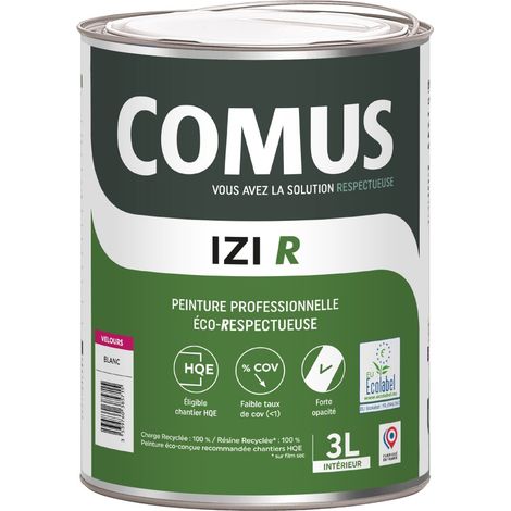 IZI R VELOURS 3L - Peinture en phase aqueuse finitions B éco-respectueuse à base de 50% de matières recyclées - COMUS (1/3)