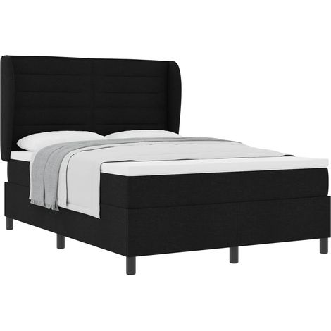 Maison Exclusive - Boxspringbett mit Matratze Schwarz 140 x 190 c