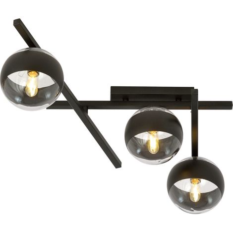 Plafoniera Emibig Smart 3xE14 metallo nera trasparente (1/5)