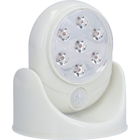 Lampe murale LED à détecteur de mouvement infrarouge, lumière nocturne intelligente à rotation 360°, couleur blanche (1/5)