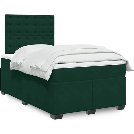 Boxspringbett mit Matratze Dunkelgrün 120x190 cm Samt (1/5)