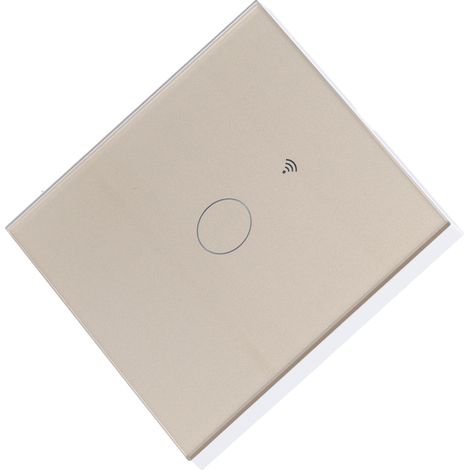 Interrupteur tactile simple pour plaque d'interrupteur de lumière à télécommande intelligente Tuya Zigbee avec rétroéclairage (doré) (1/5)