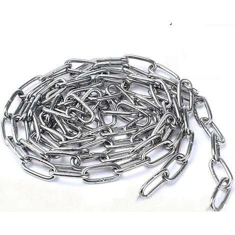 Chaîne en Acier Inoxydable 304 Maillons de Chaîne Soudés Résistants pour Suspendre la Clôture, Marcher la Chaîne de Chien, Chaîne de Balançoire, Charge Maximale 200 KG, 4 MM - 2 Mètres (1/5)