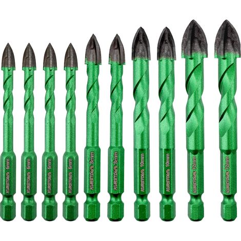 Foret Mèche Carrelage - 10 Pièces 6mm6/8mm2/10mm2 Foret Carbure (1/5)