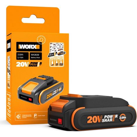 Batería WORX, 20 V, 2 Ah Wa3639 de iones de litio WORX (1/5)