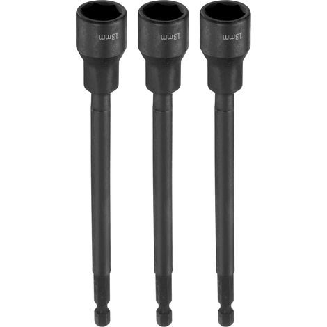 3 pcs Douille Visseuse A Choc 13mm douille 6 pans L 5,91" (150mm) (1/5)