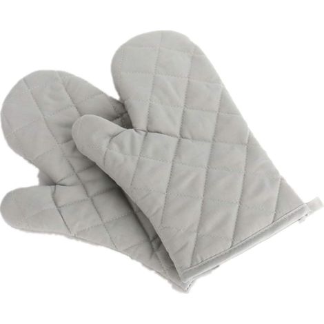 Ofenhandschuhe, hitzebeständig, verdickte hitzebeständige Ofenhandschuhe, Küchenhandschuhe, Topflappen, Gebäckhandschuhe, 1 Paar (grau)