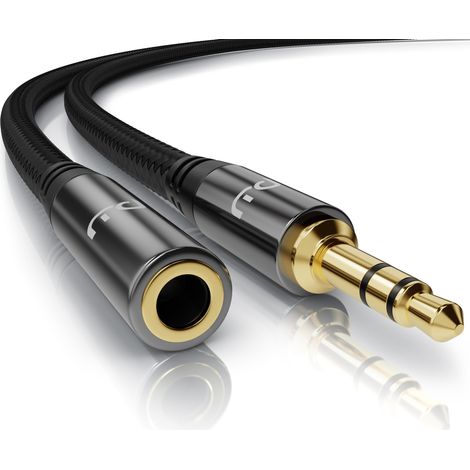 Primewire Klinkenkabel 3,5 mm AUX - Audio Verbindungskabel / Kupplung mit Nylonmantel - 1,5m (1/5)